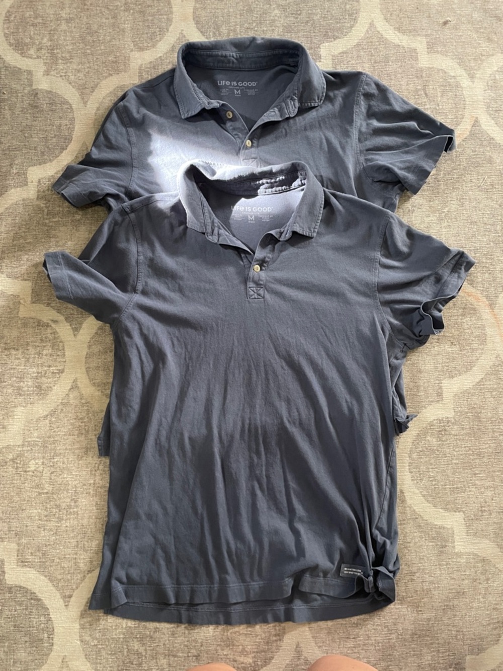 Set of 2 Life Is Good Men’s Solid Blue Polos